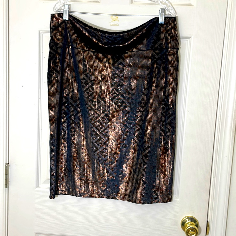 LulaRoe Women’s Skirt Size 3 XL Copper Shiny Elastic Waist Skirt